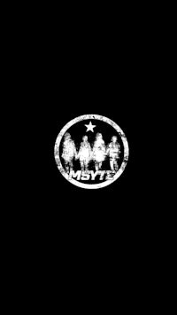 a black background with a white logo on it